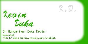 kevin duka business card